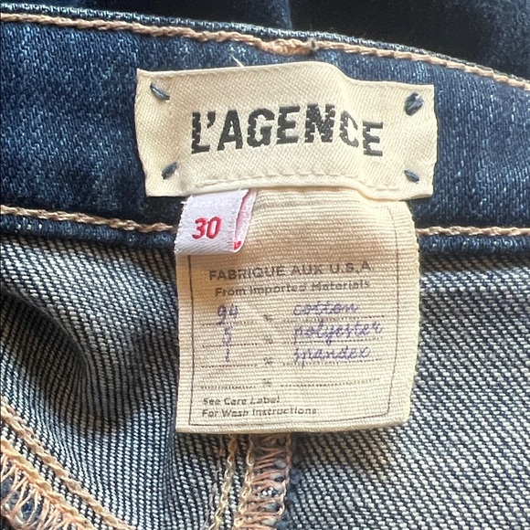 L'AGENCE Dark Blue Straight Leg Ankle Length - Picture 2 of 15